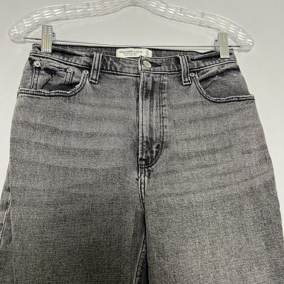 Abercrombie & Fitch Womens Ankle Straight Ultra High Rise Jeans Sz 27/4 Charcoal - Picture 4 of 9